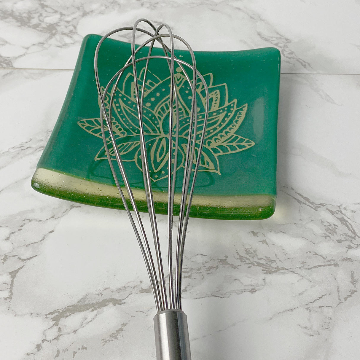 Lotus 4.5" Handmade Fused Glass Catch-all Dish