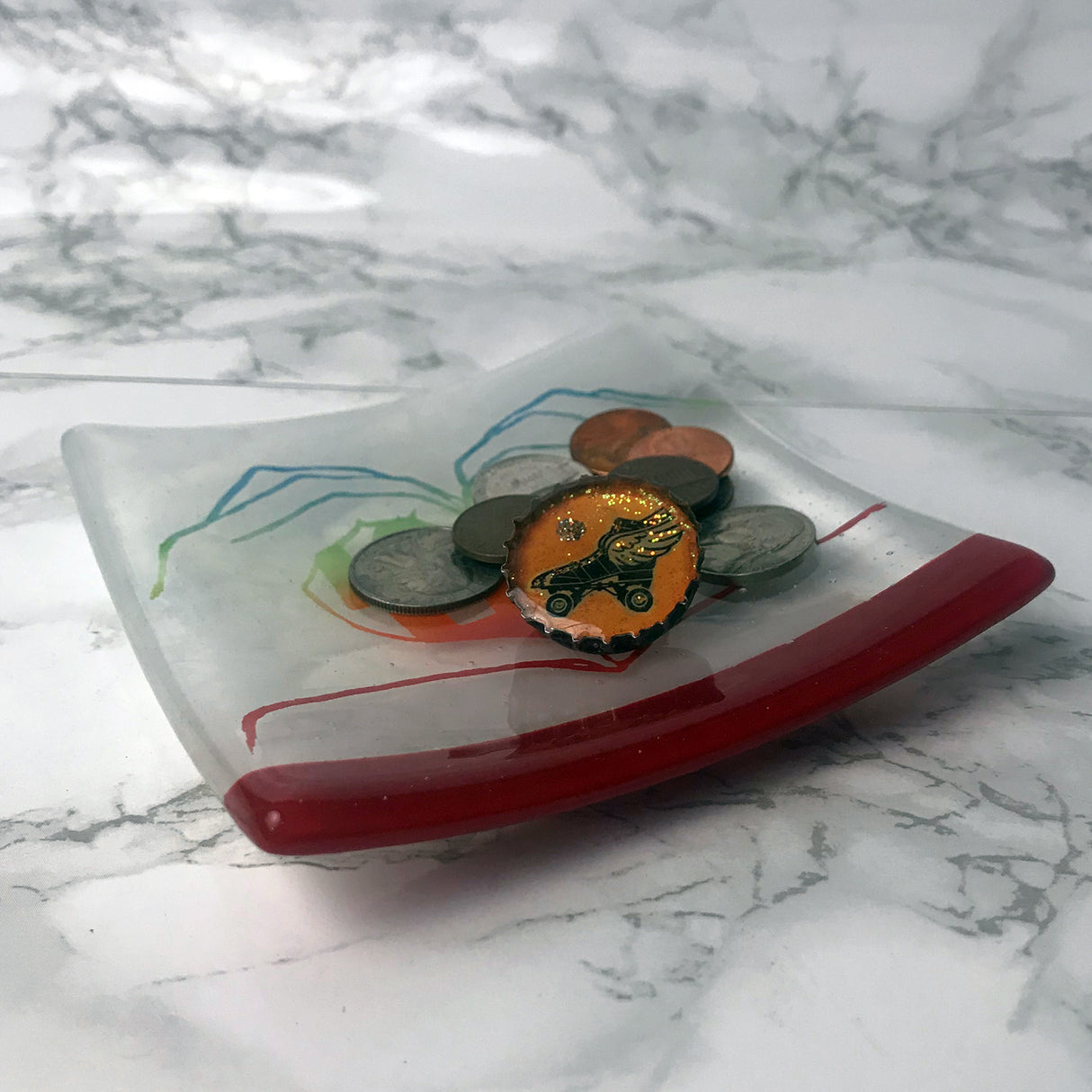 Love is Love 4.5" Handmade Fused Glass Catch-all Dish