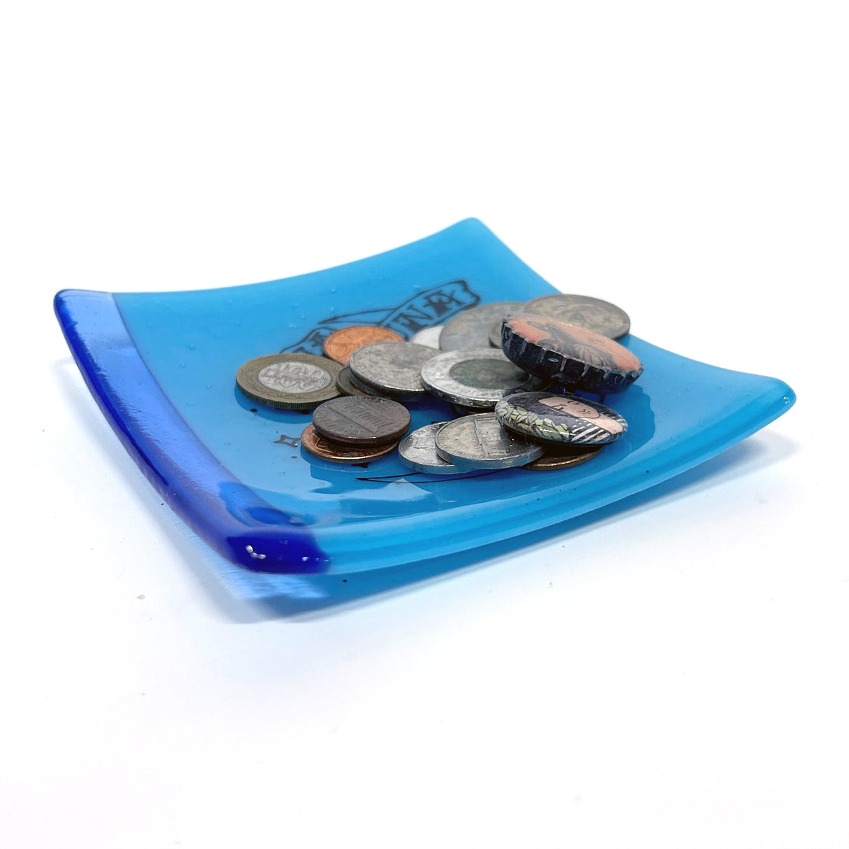 Luna Loteria 4.5" Handmade Fused Glass Catch-all Dish