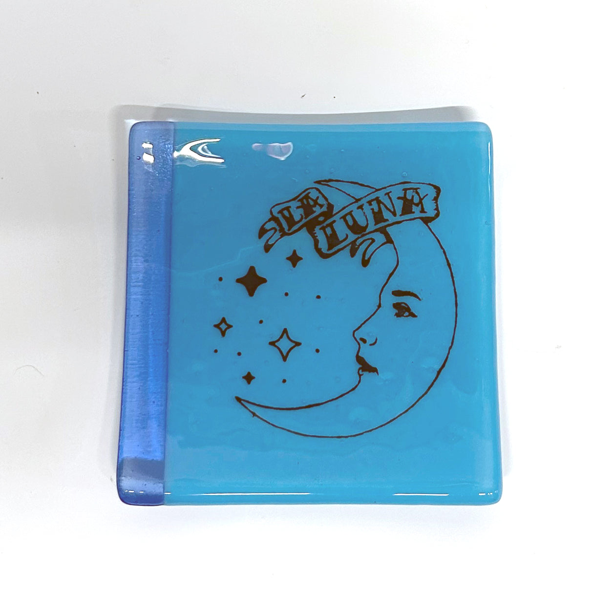 Luna Loteria 4.5" Handmade Fused Glass Catch-all Dish