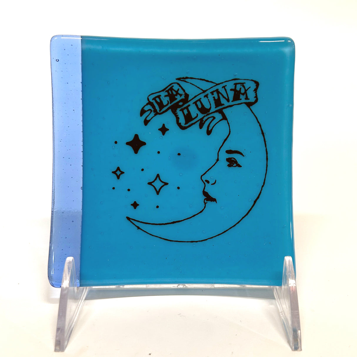 Luna Loteria 4.5" Handmade Fused Glass Catch-all Dish