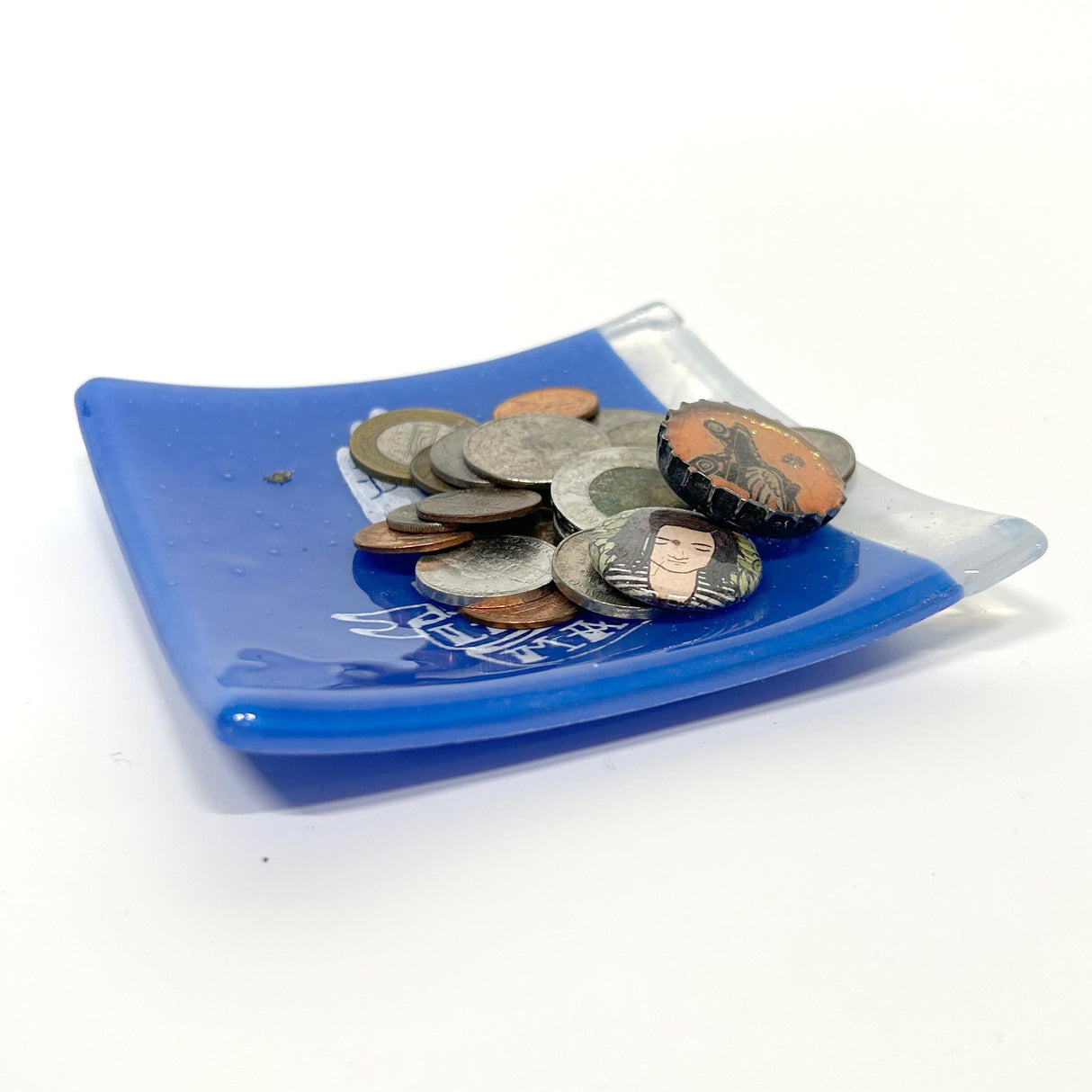 Mano Loteria 4.5" Handmade Fused Glass Catch-all Dish