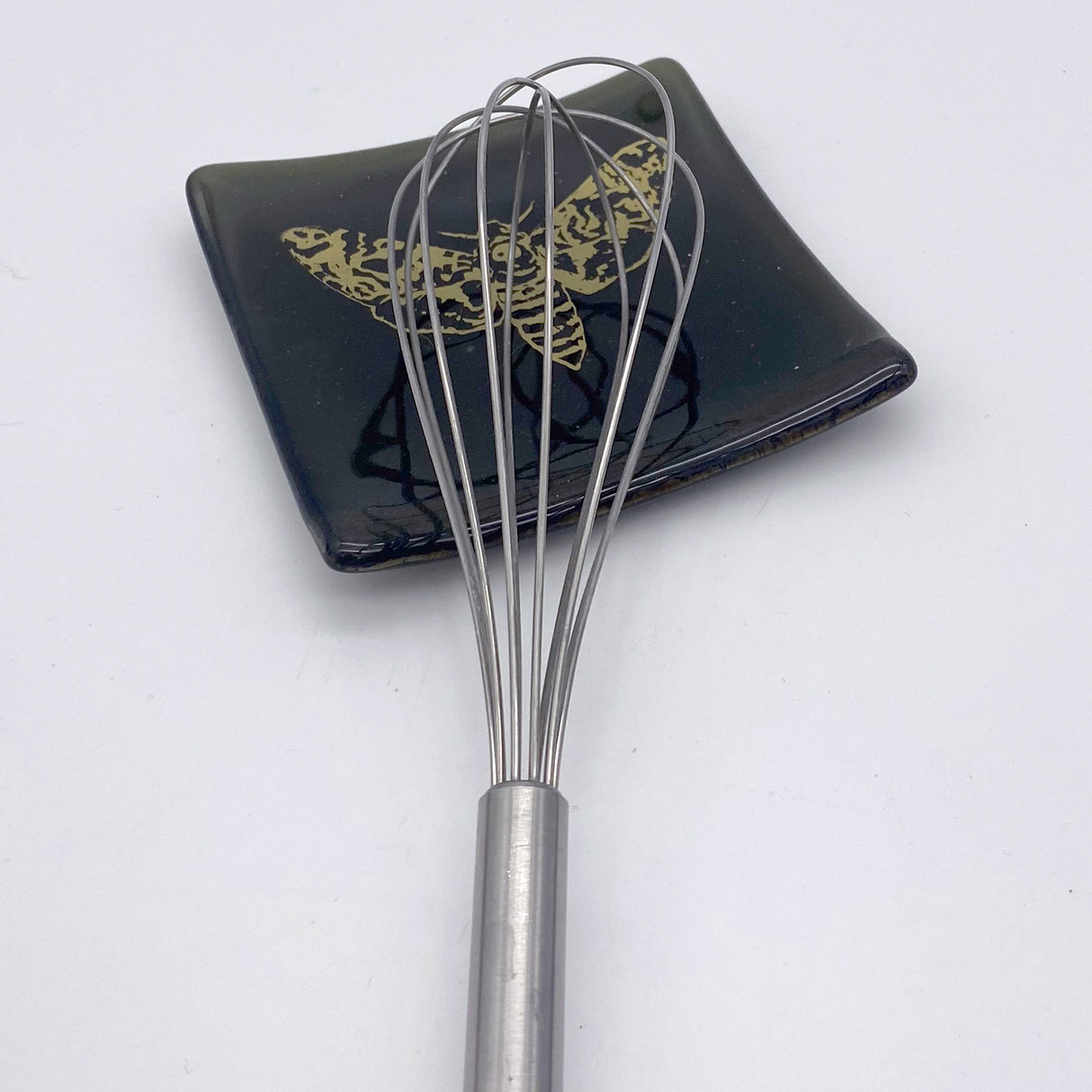 Death's Head Moth 4.5" Handmade Fused Glass Catch-all Dish