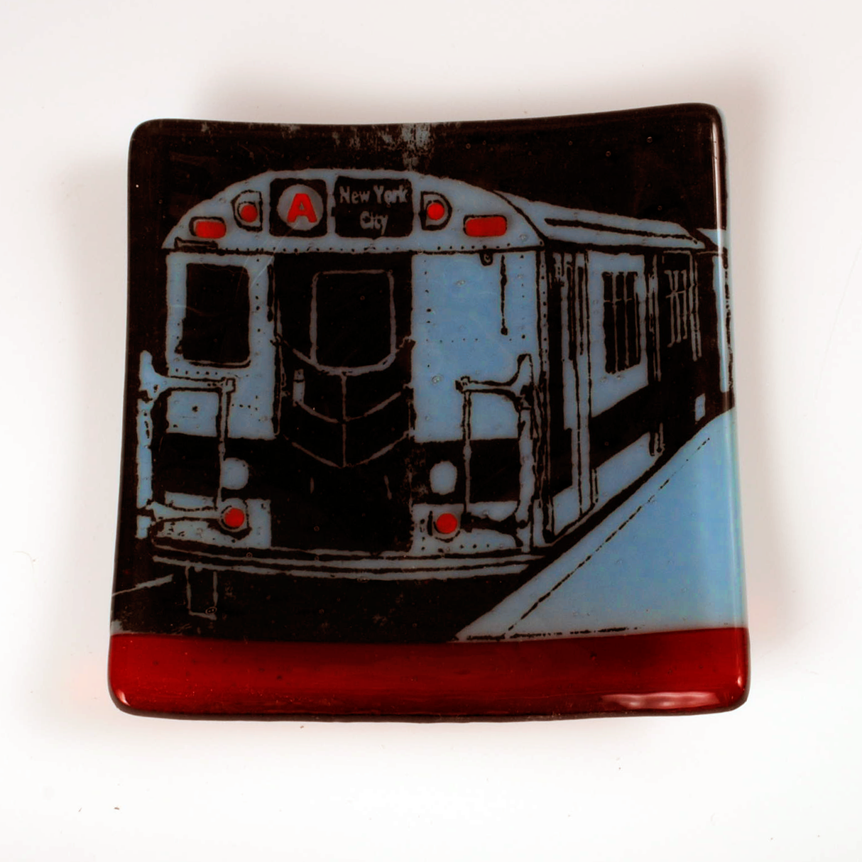 New York City Subway 4.5" Handmade Fused Glass Catch-all Dish