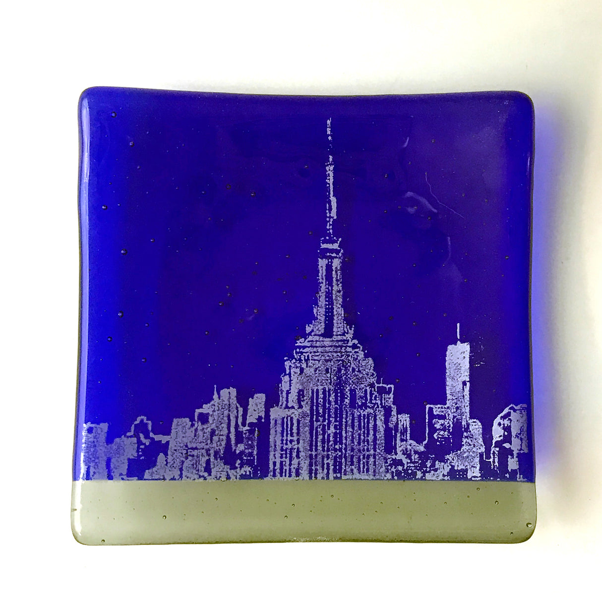 New York City Empire State Building 4.5" Handmade Fused Glass Catch-all Dish - made to order