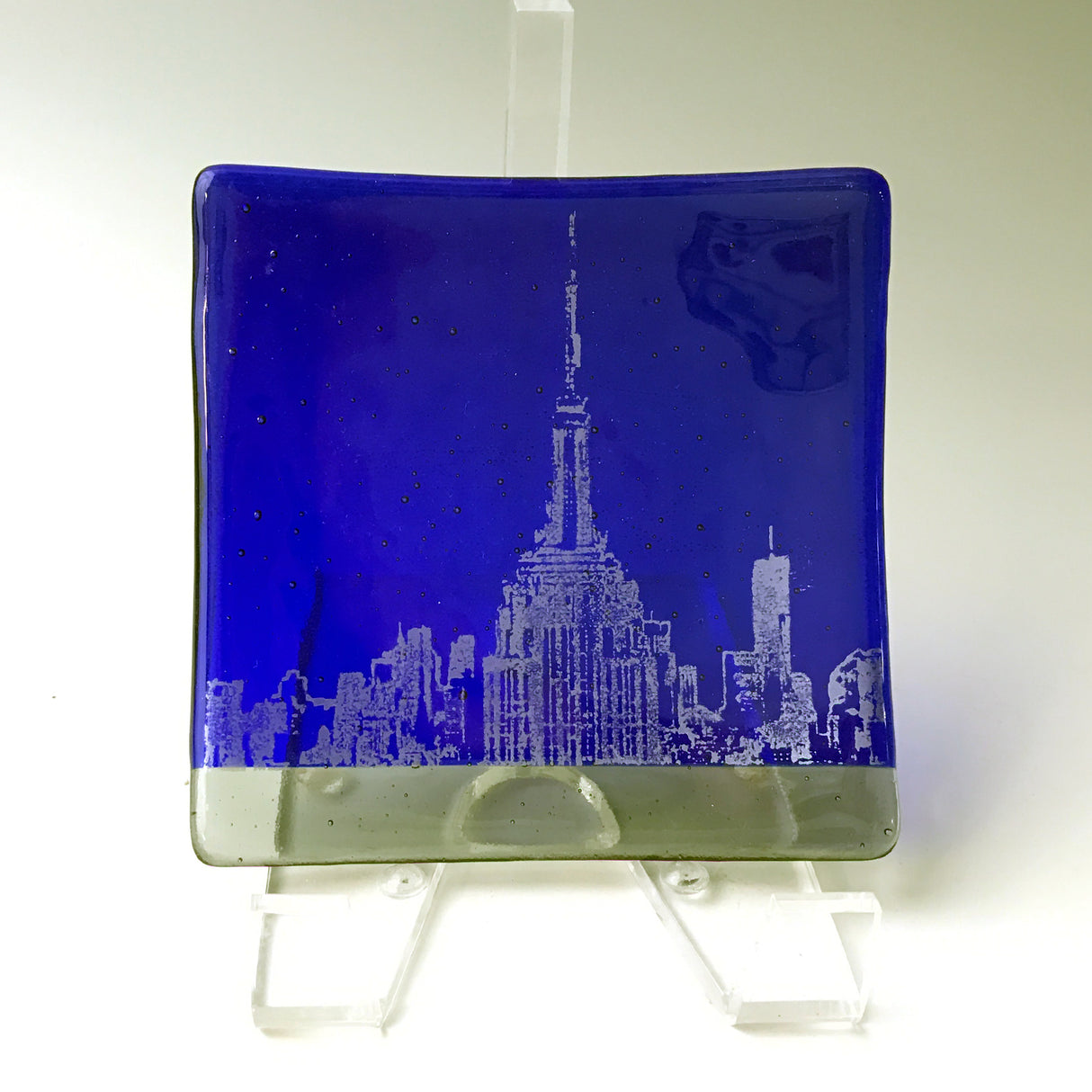 New York City Empire State Building 4.5" Handmade Fused Glass Catch-all Dish - made to order