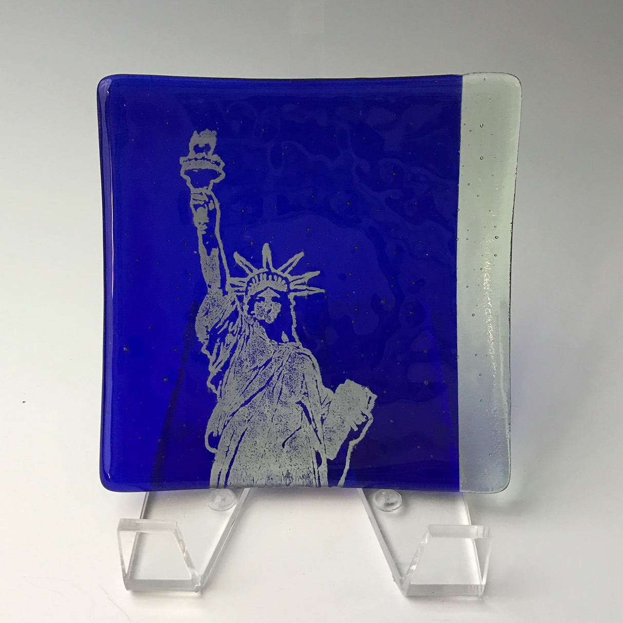 New York City Statue of Liberty 4.5" Handmade Fused Glass Catch-all Dish - made to order