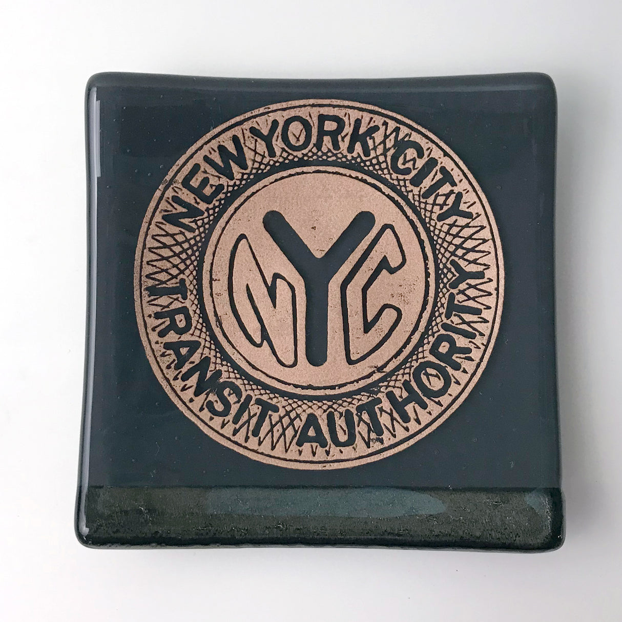 New York City Subway Token 4.5" Handmade Fused Glass Catch-all Dish - made to order