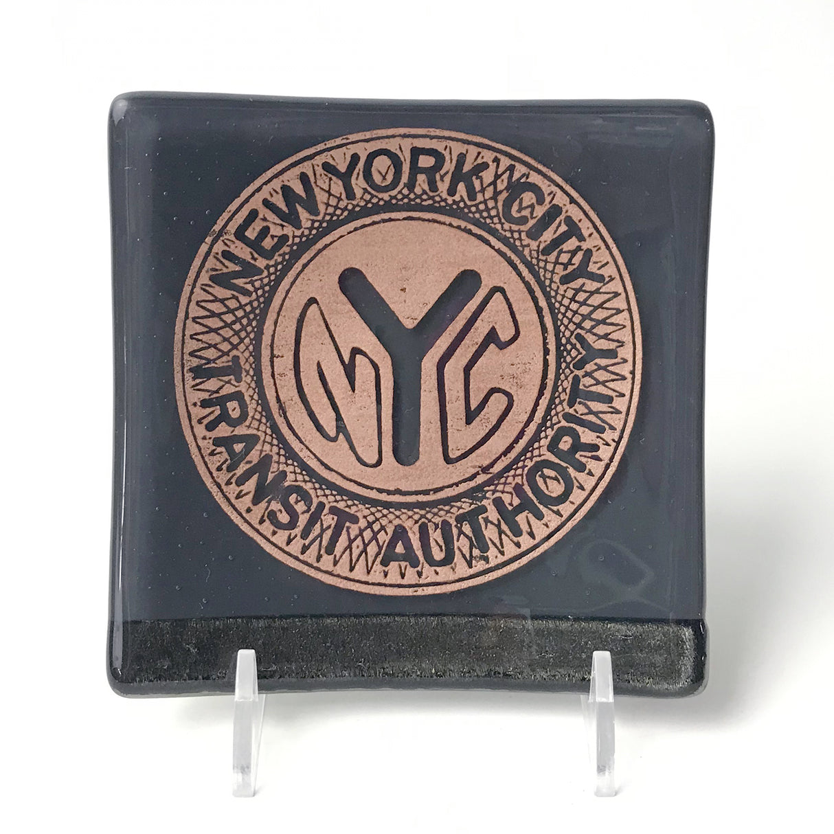 New York City Subway Token 4.5" Handmade Fused Glass Catch-all Dish - made to order