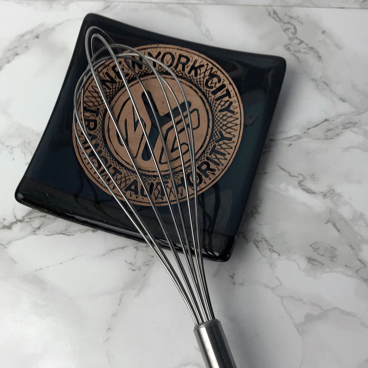 New York City Subway Token 4.5" Handmade Fused Glass Catch-all Dish - made to order