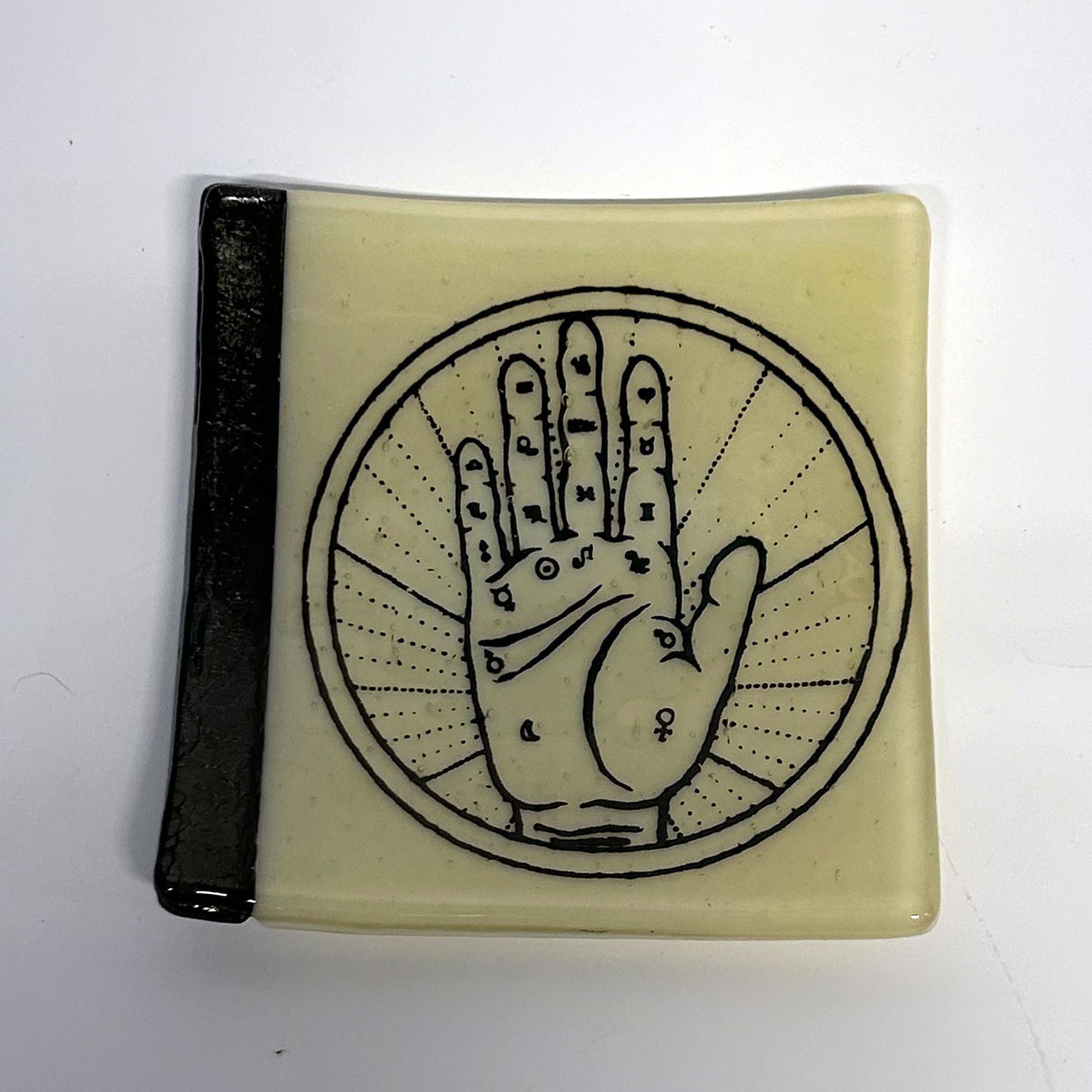 Palmistry 4.5" Handmade Fused Glass Catch-all Dish
