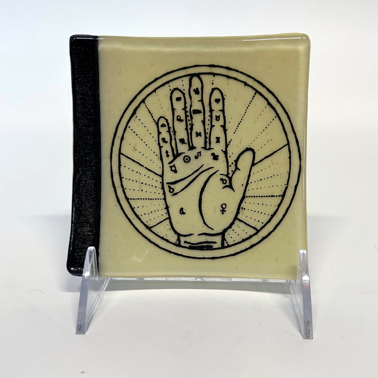 Palmistry 4.5" Handmade Fused Glass Catch-all Dish