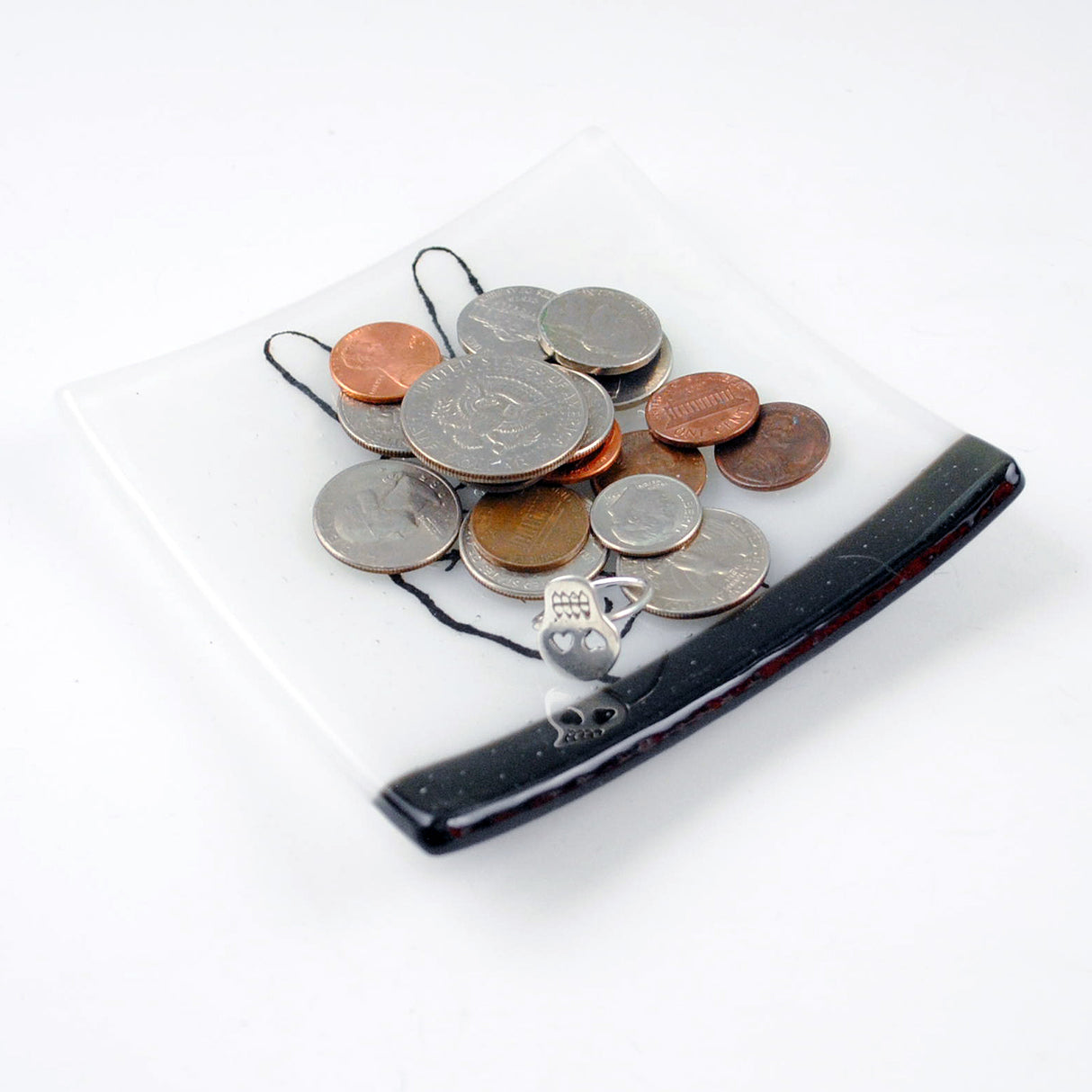 Peace Sign 4.5" Handmade Fused Glass Catch-all Dish