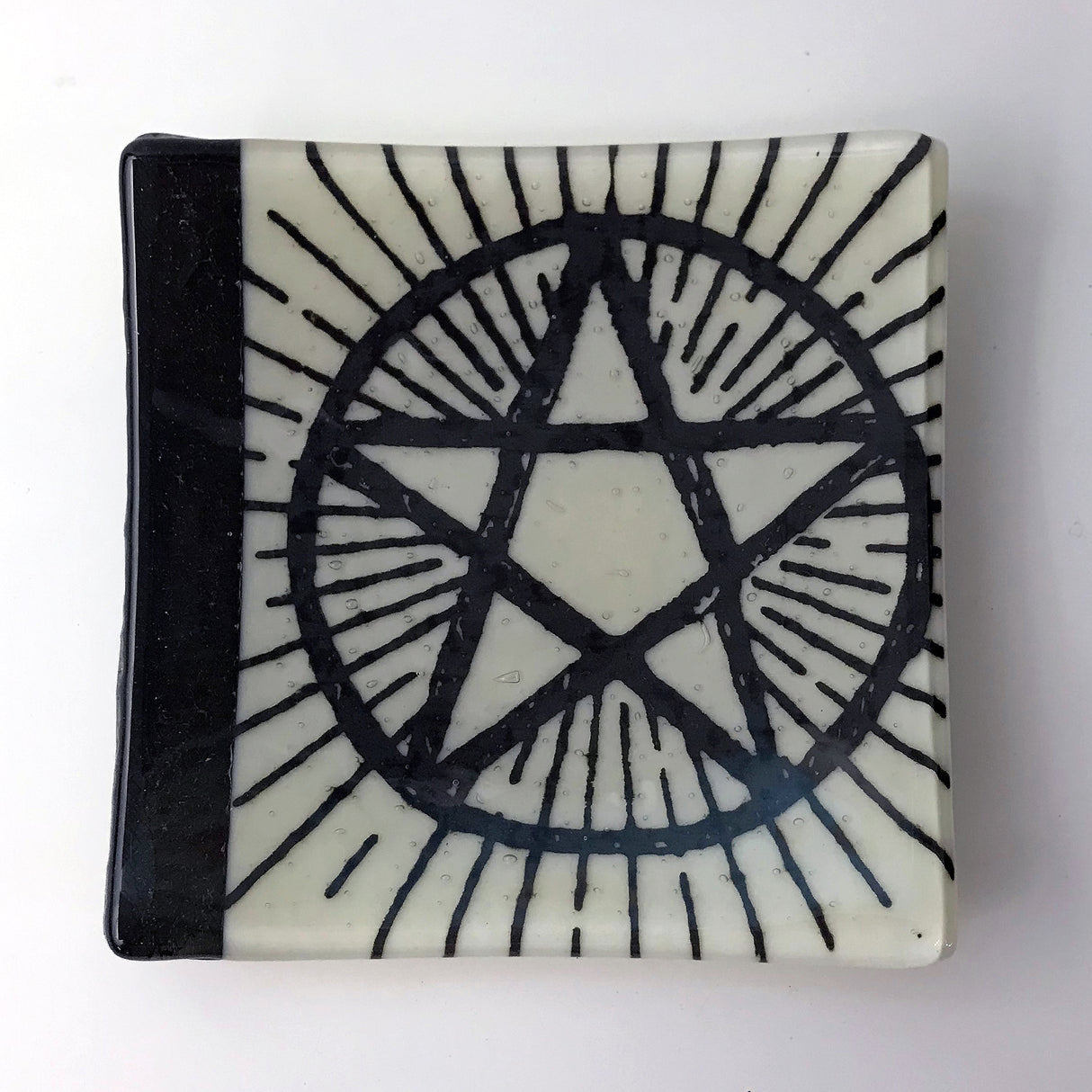Pentagram 4.5" Handmade Fused Glass Catch-all Dish