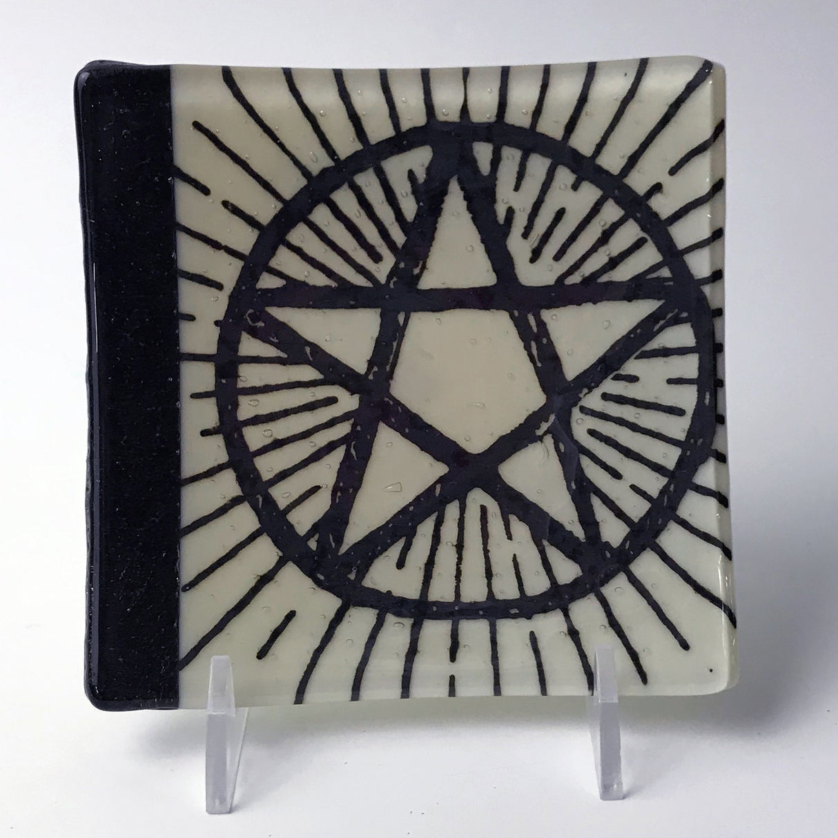 Pentagram 4.5" Handmade Fused Glass Catch-all Dish
