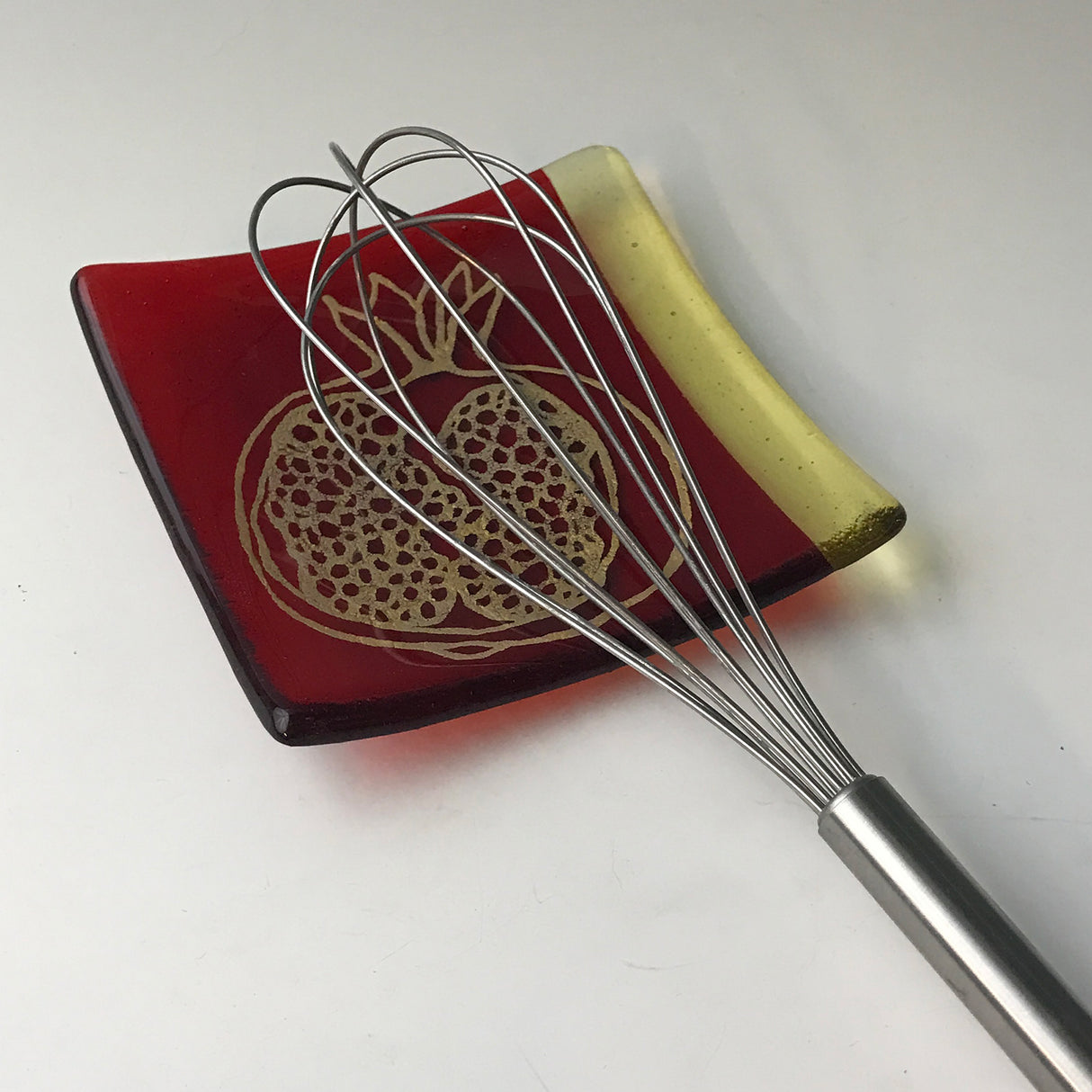 Pomegranate 4.5" Handmade Fused Glass Catch-all Dish