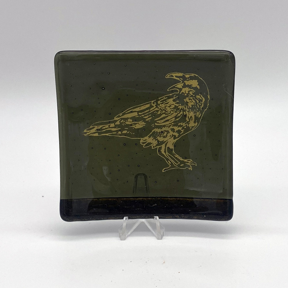 Raven 4.5" Handmade Fused Glass Catch-all Dish
