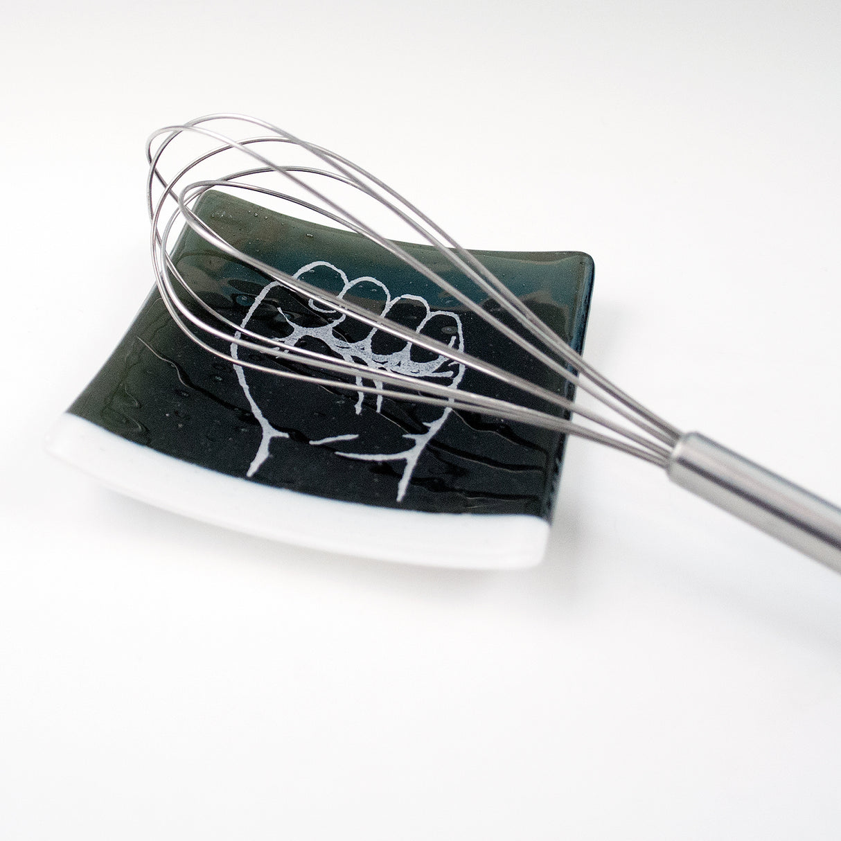 Resist Fist 4.5" Handmade Fused Glass Catch-all Dish