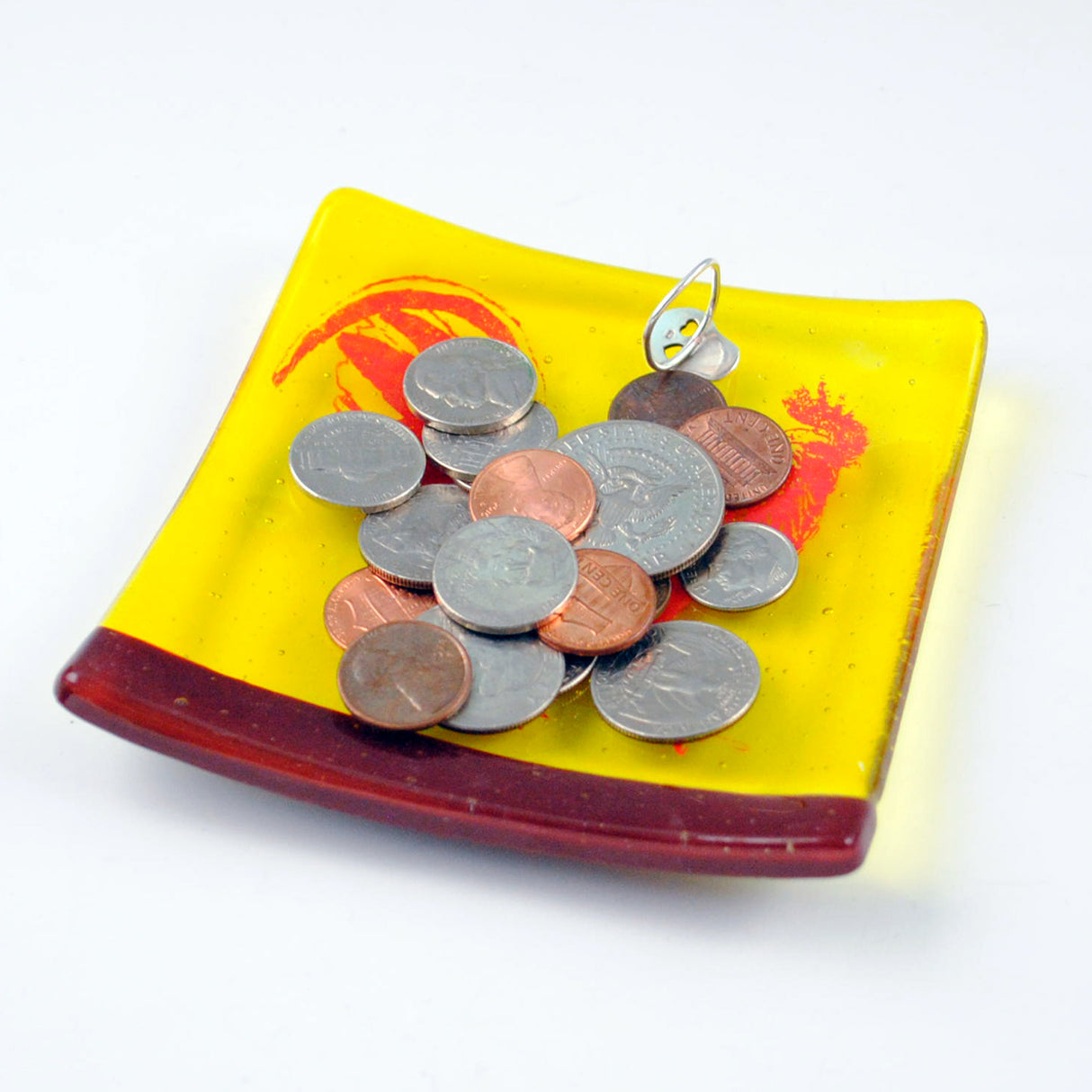 Rooster 4.5" Handmade Fused Glass Catch-all Dish