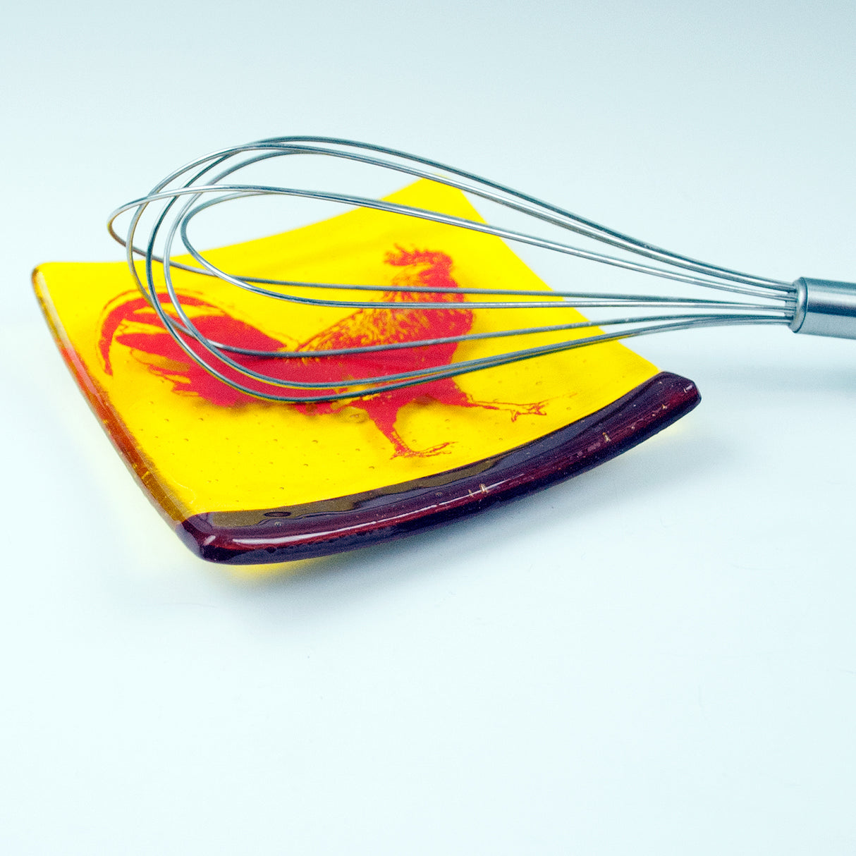 Rooster 4.5" Handmade Fused Glass Catch-all Dish