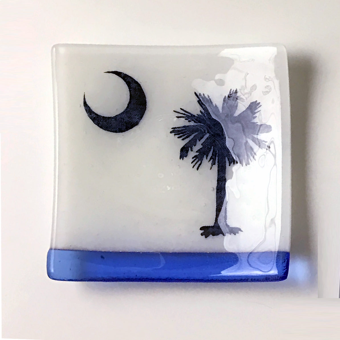 South Carolina Palmetto 4.5" Handmade Fused Glass Catch-all Dish - made to order
