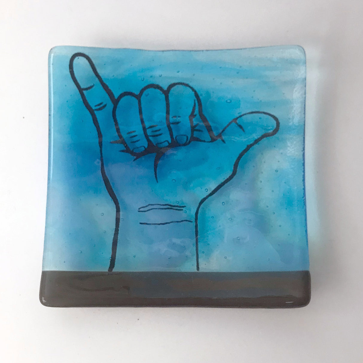 Shaka 4.5" Handmade Fused Glass Catch-all Dish