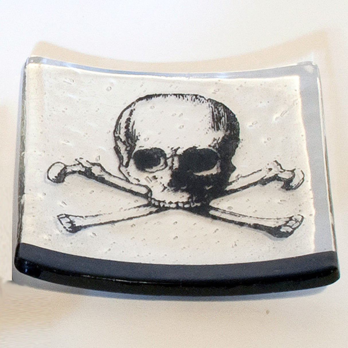 Skull 4.5" Handmade Fused Glass Catch-all Dish