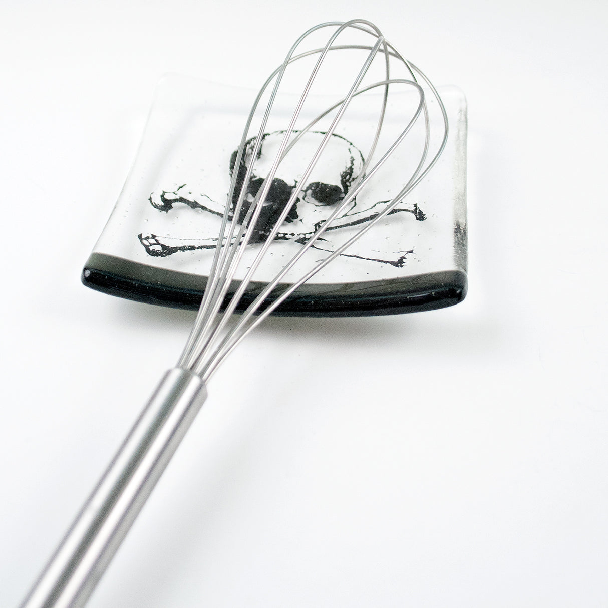 Skull 4.5" Handmade Fused Glass Catch-all Dish