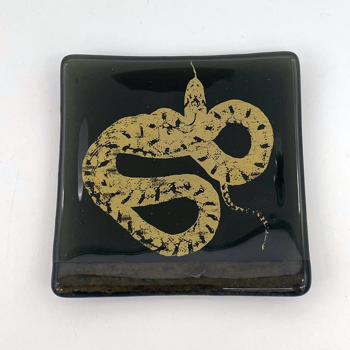 Snake 4.5" Handmade Fused Glass Catch-all Dish