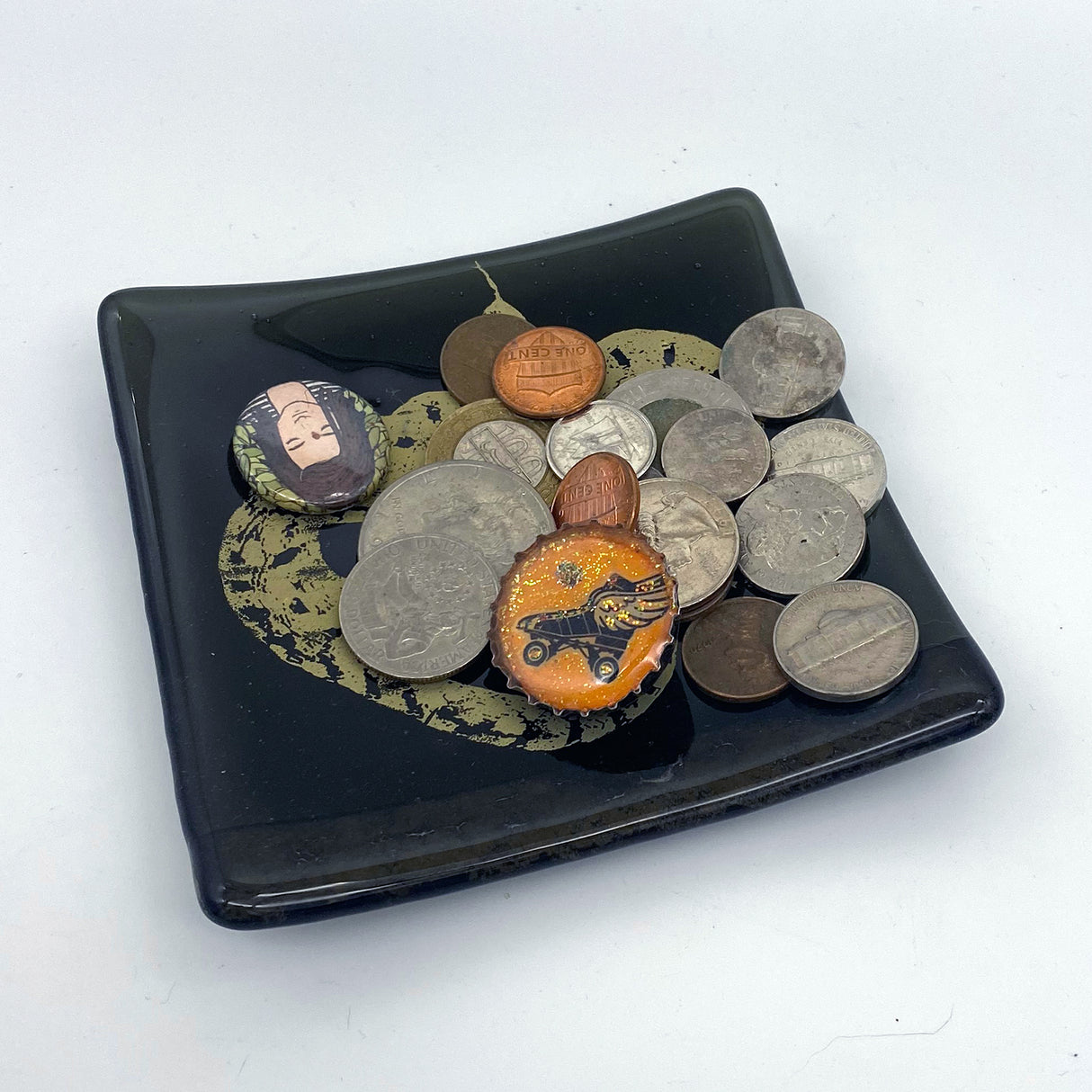 Snake 4.5" Handmade Fused Glass Catch-all Dish