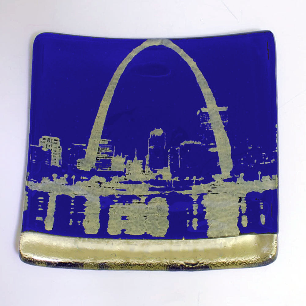 St. Louis Arch 4.5" Handmade Fused Glass Catch-all Dish