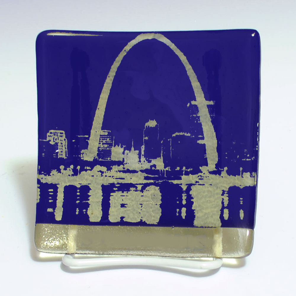 St. Louis Arch 4.5" Handmade Fused Glass Catch-all Dish