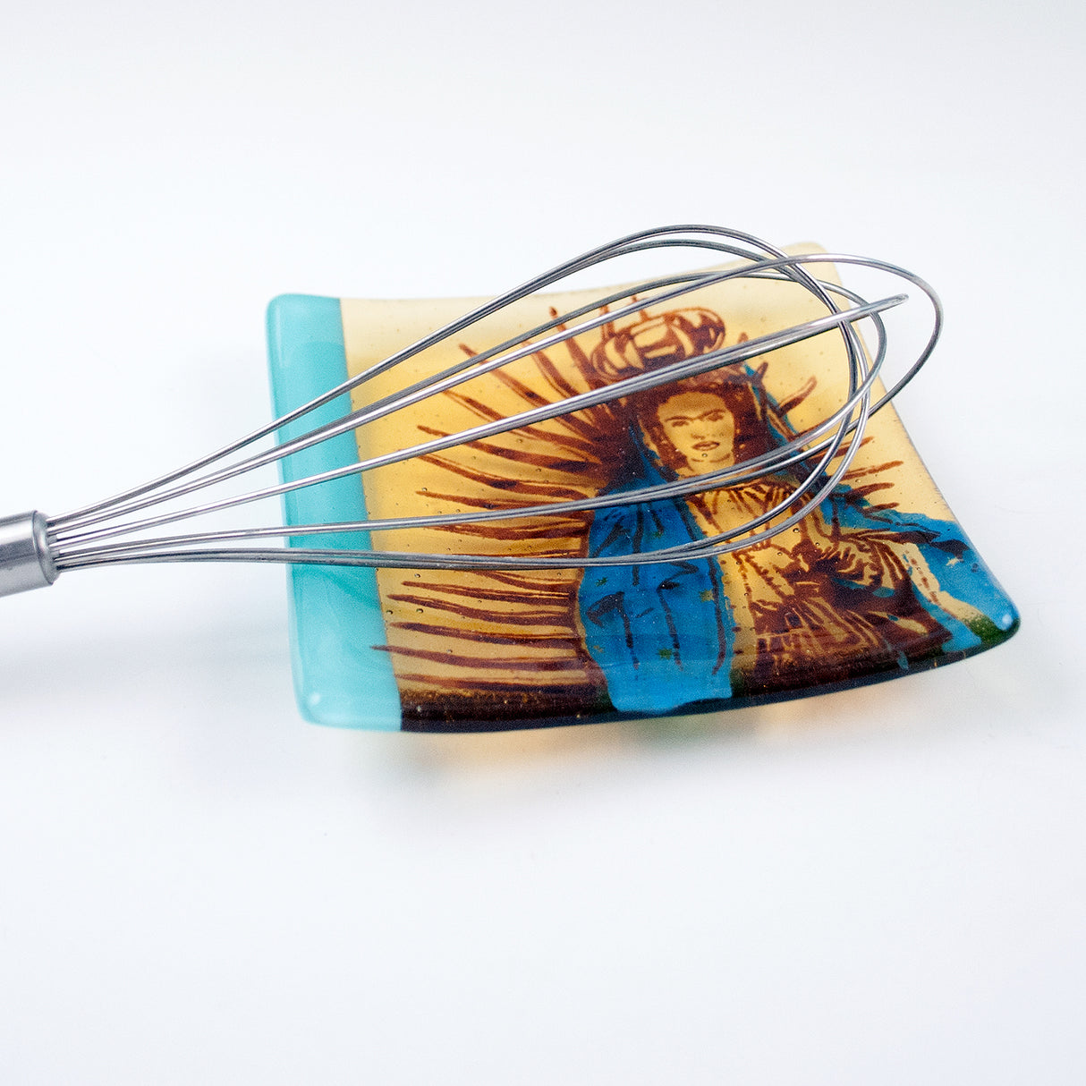 Virgen Frida 4.5" Handmade Fused Glass Catch-all Dish