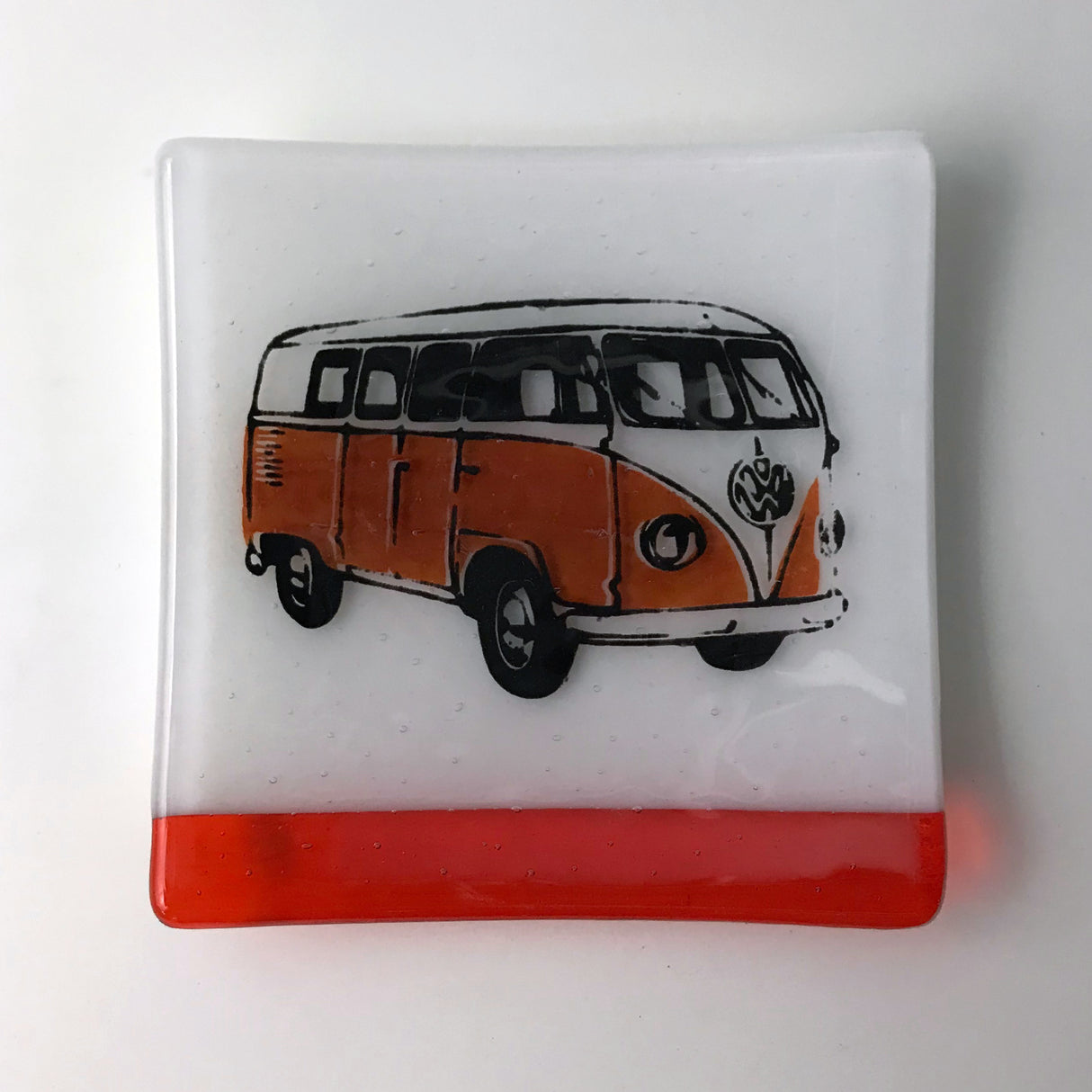 Hippy Van 4.5" Handmade Fused Glass Catch-all Dish