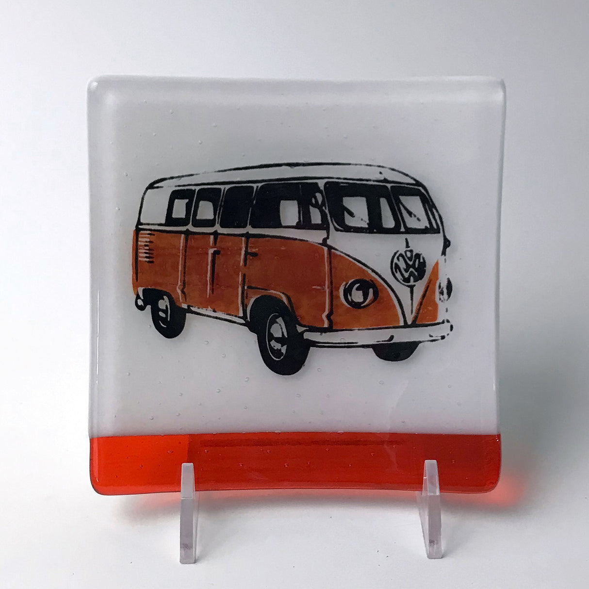 Hippy Van 4.5" Handmade Fused Glass Catch-all Dish