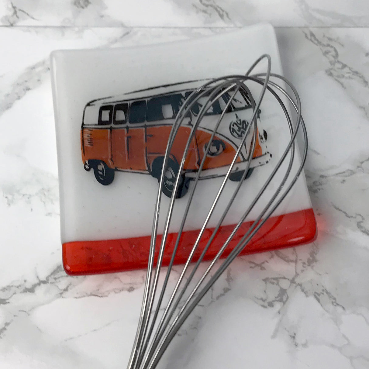 Hippy Van 4.5" Handmade Fused Glass Catch-all Dish