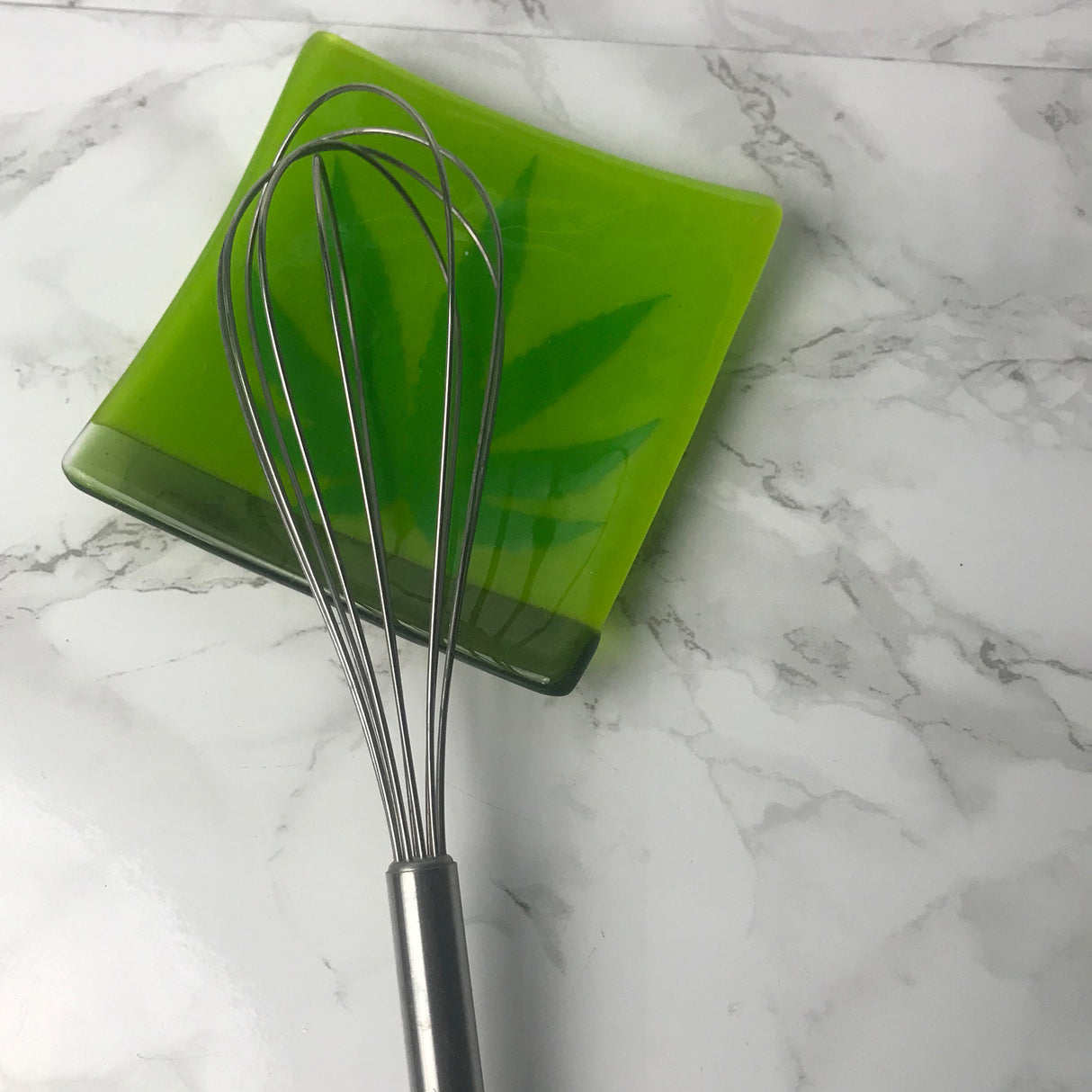 Pot Leaf 4.5" Handmade Fused Glass Catch-all Dish