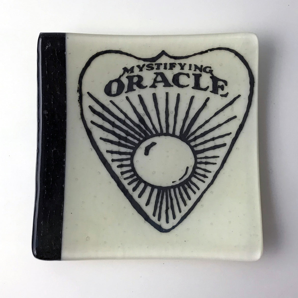 Ouija Planchette 4.5" Handmade Fused Glass Catch-all Dish