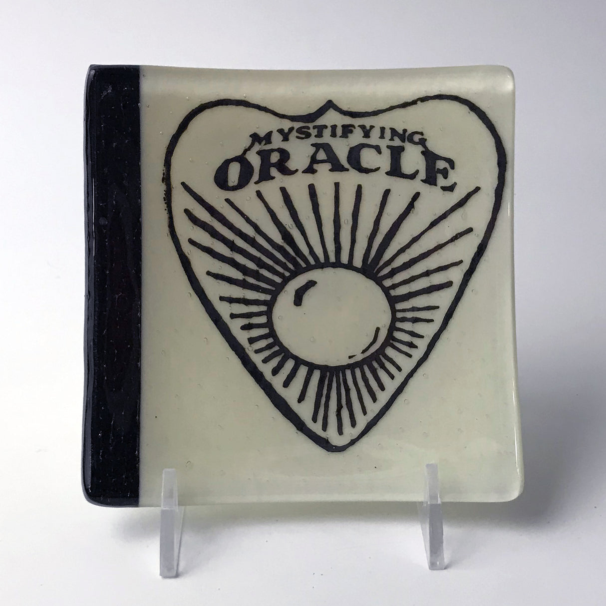 Ouija Planchette 4.5" Handmade Fused Glass Catch-all Dish