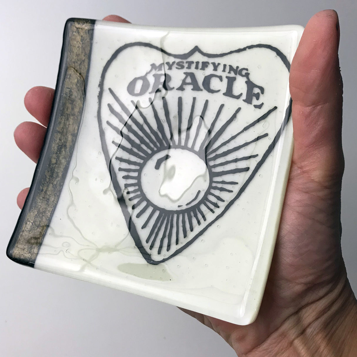 Ouija Planchette 4.5" Handmade Fused Glass Catch-all Dish