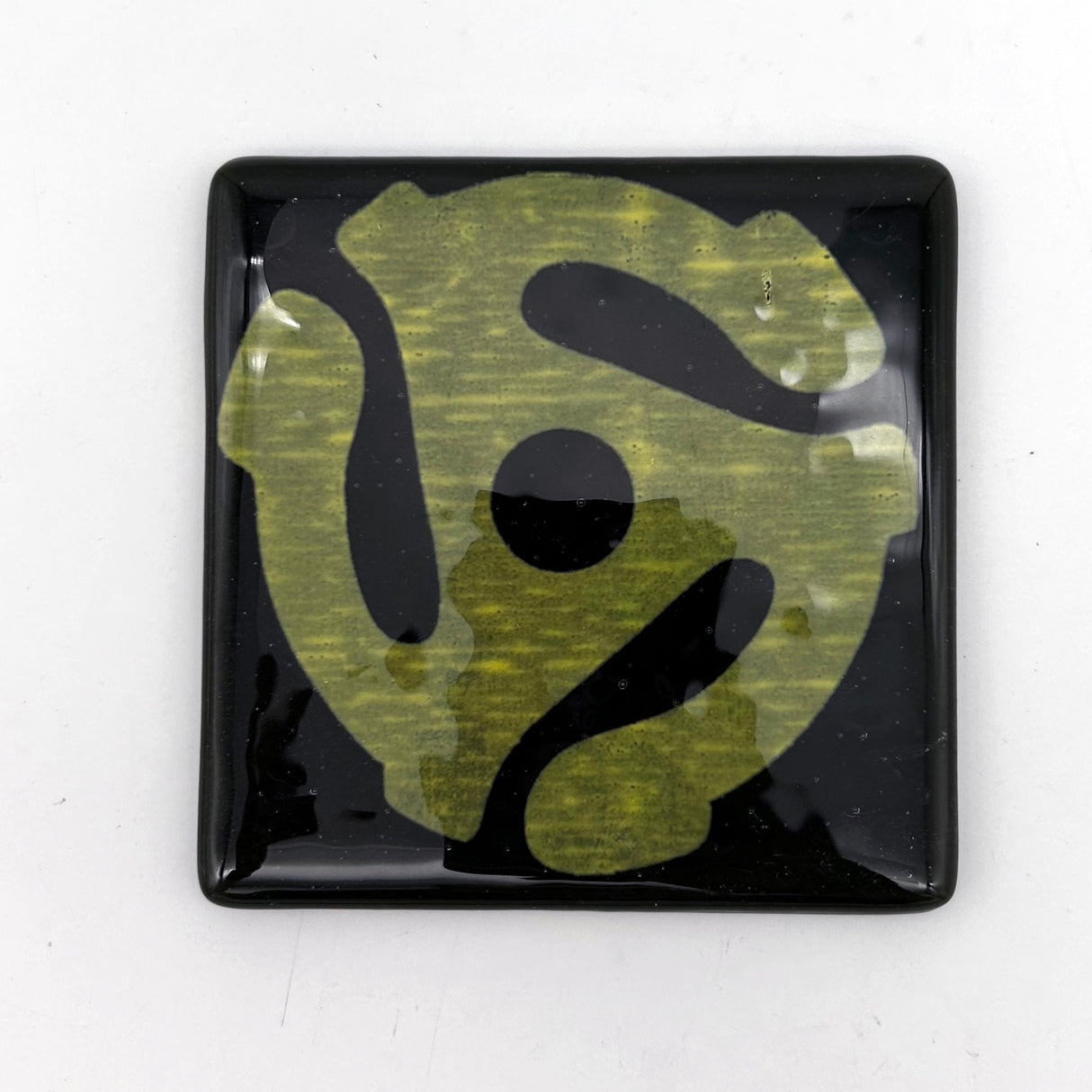 45 Record Adapter Fused Glass 4" Single Coaster