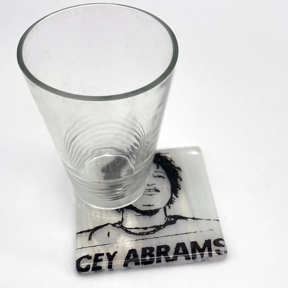 Stacey Abrams  Fused Glass 4" Single Coaster