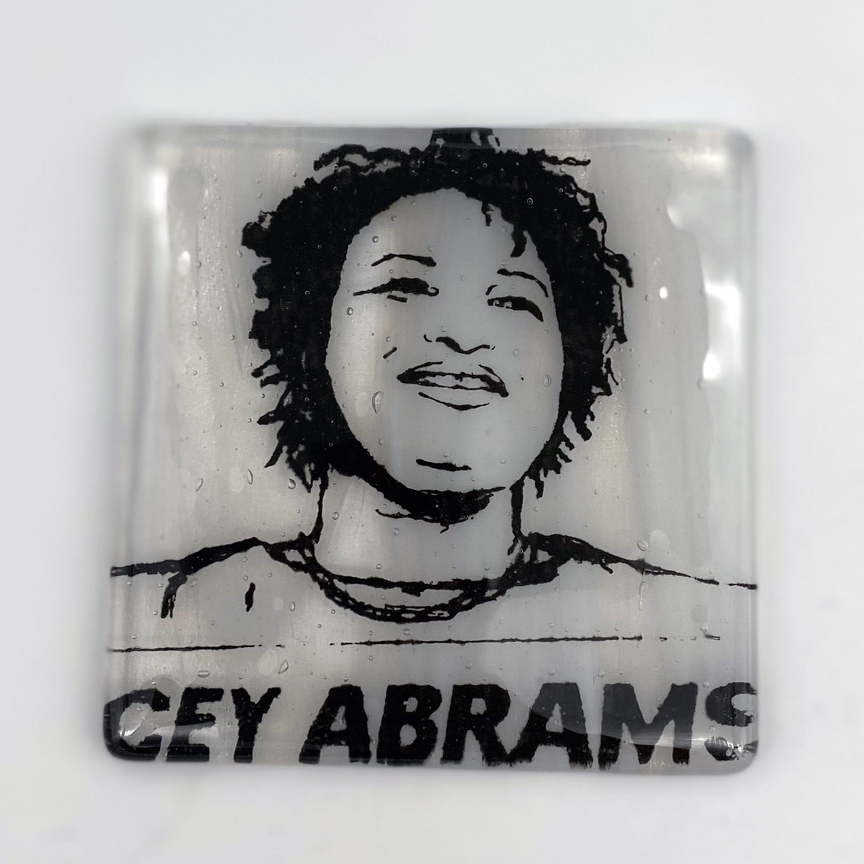 Stacey Abrams  Fused Glass 4" Single Coaster