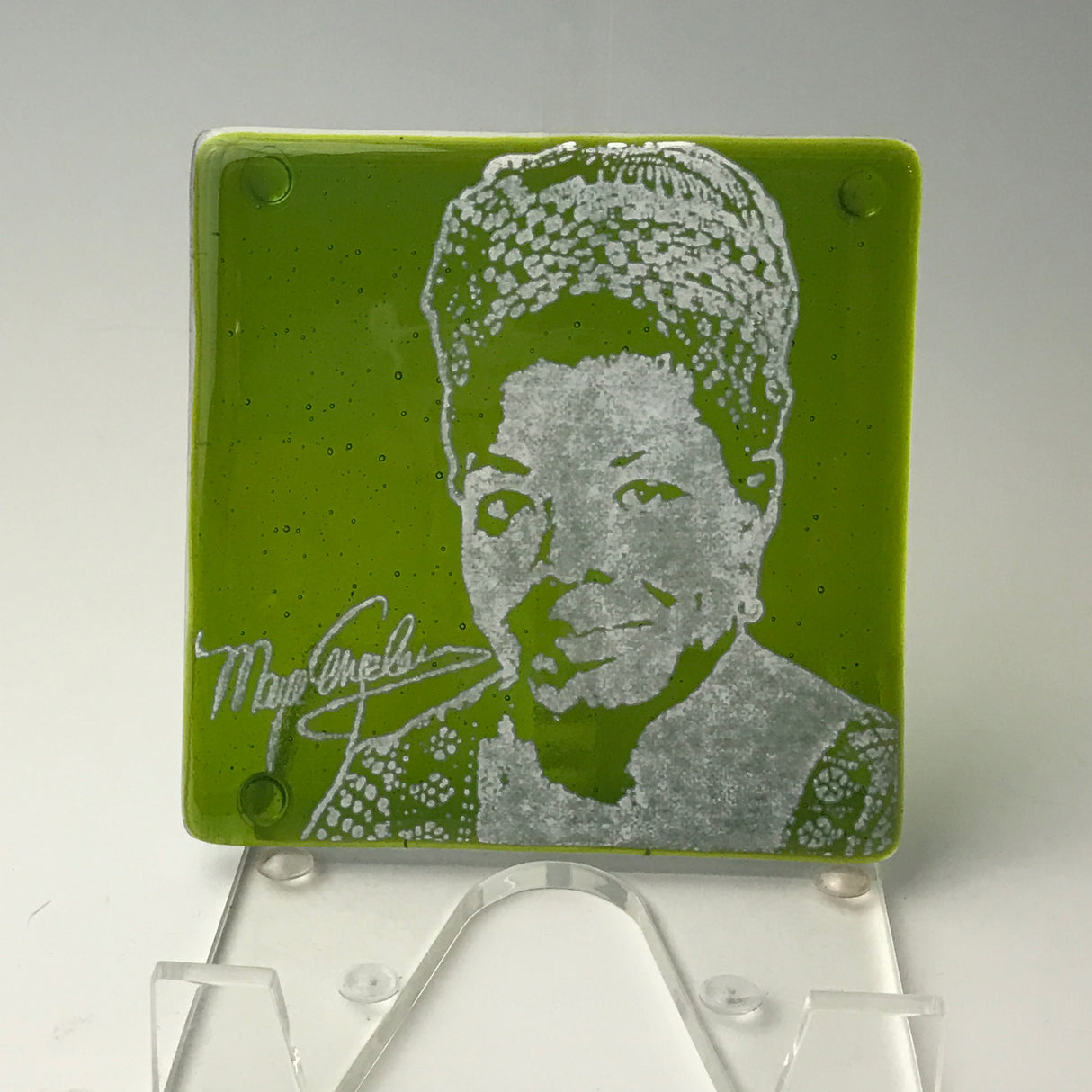 Maya Angelou Fused Glass 4" Single Coaster