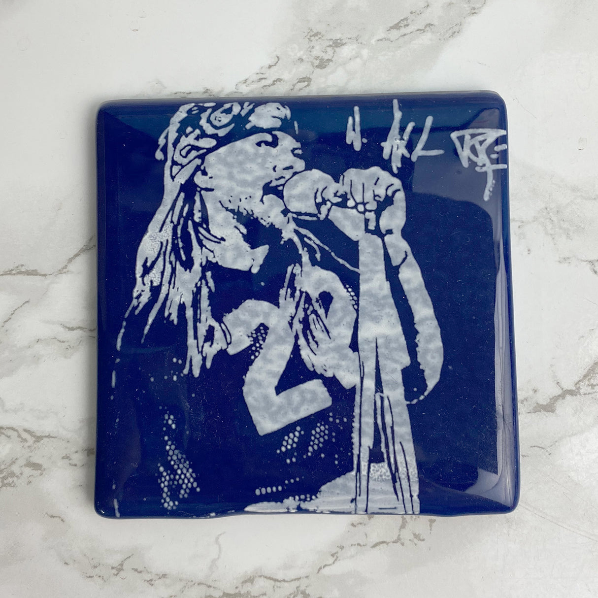 Axl Rose Fused Glass 4" Single Coaster