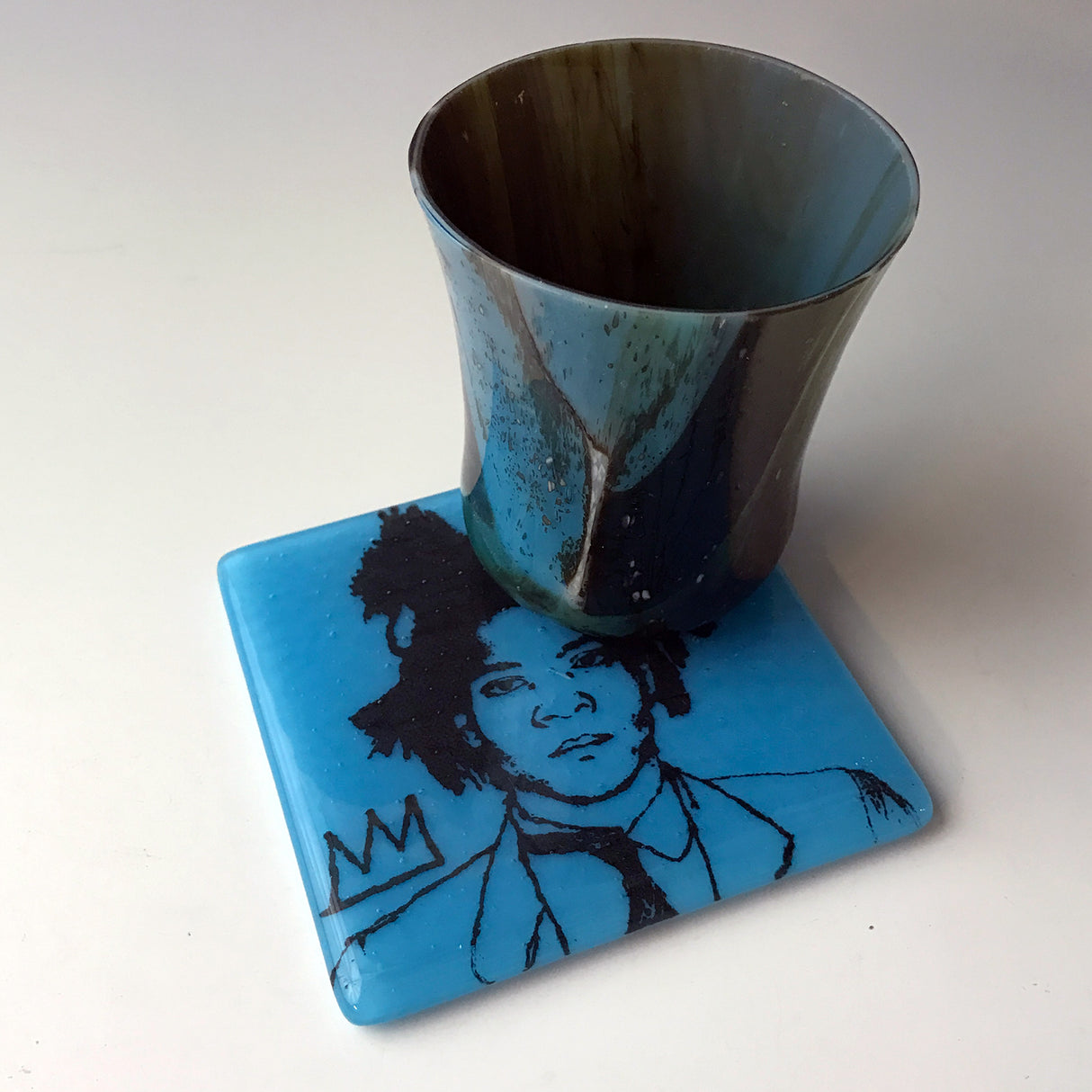 Jean-Michel Basquiat Fused Glass 4" Single Coaster