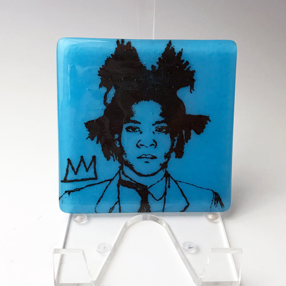 Jean-Michel Basquiat Fused Glass 4" Single Coaster
