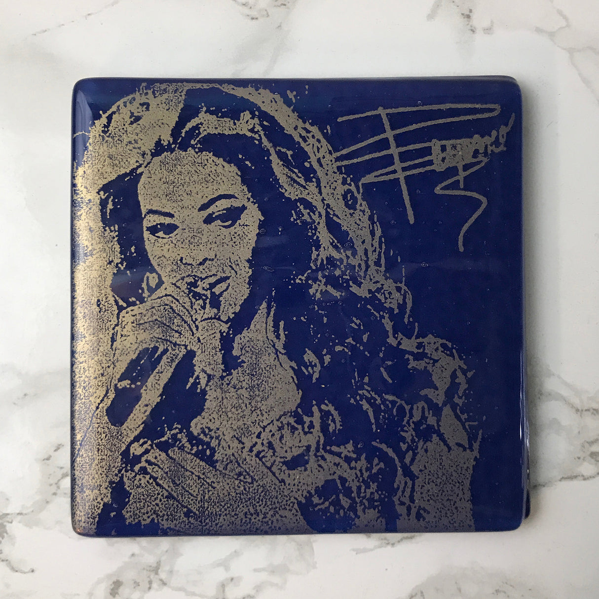 Beyonce Fused Glass 4" Single Coaster