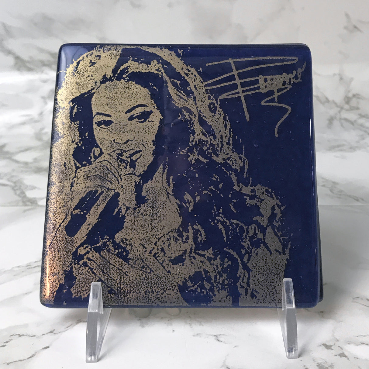 Beyonce Fused Glass 4" Single Coaster