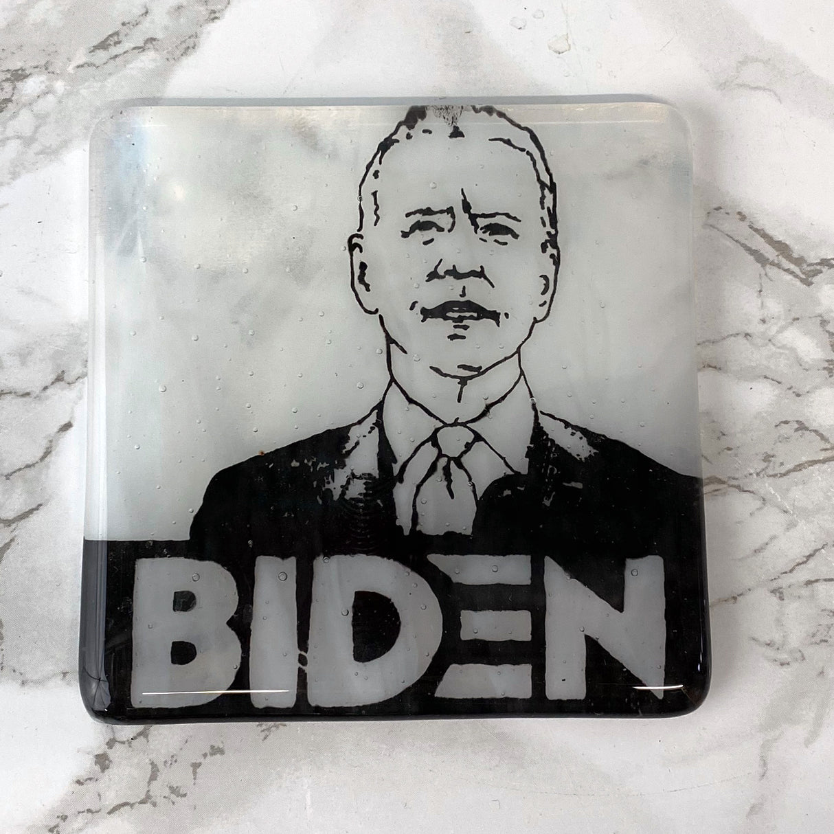Joe Biden Fused Glass 4" Single Coaster